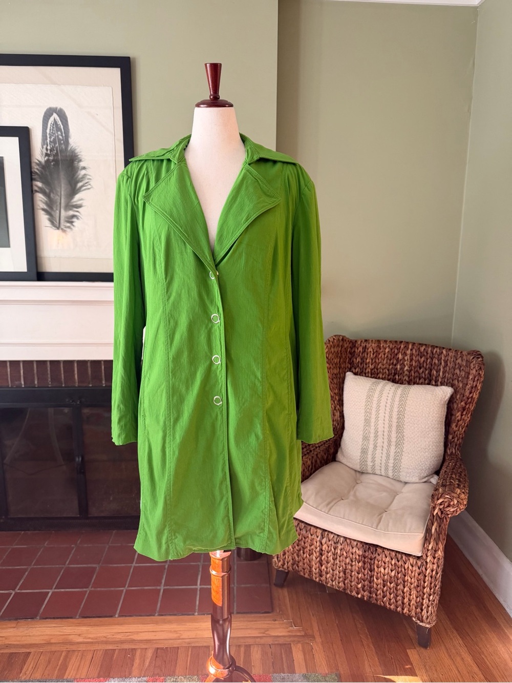 Vintage Lane Bryant Kelly Green Car Coat - Size 14/16